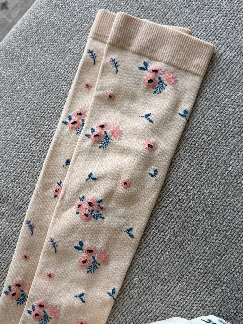 NEW 4 Pairs Floral Compression Socks - Light Blue, Navy, Cream, Beige - Picture 6 of 6